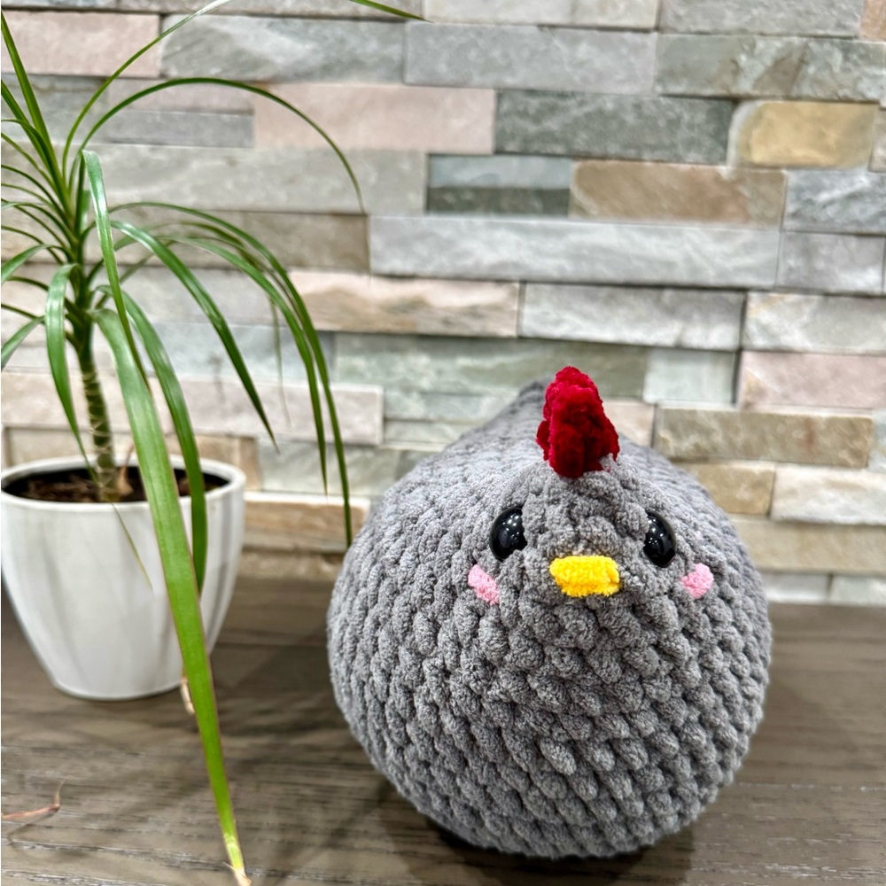 Handmade crochet chicken